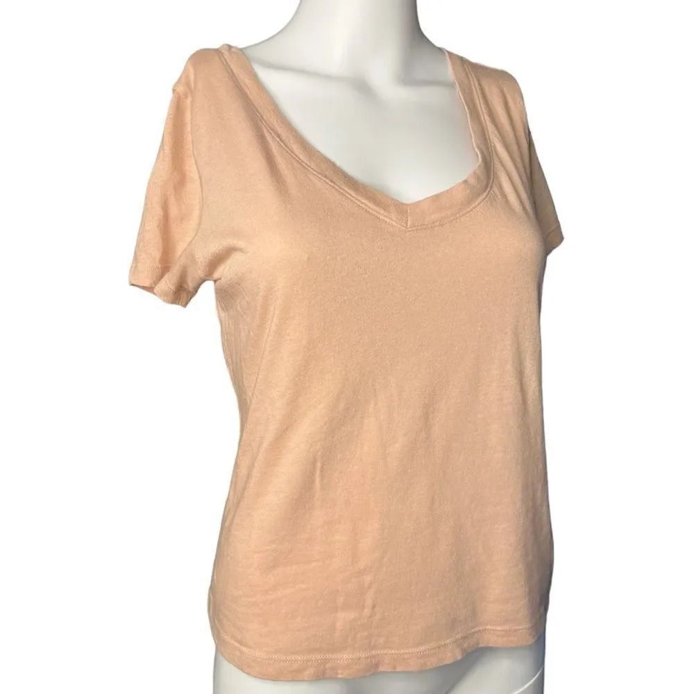 Forever 21 Short Sleeve V Neck Casual Shirt Pink Size Small